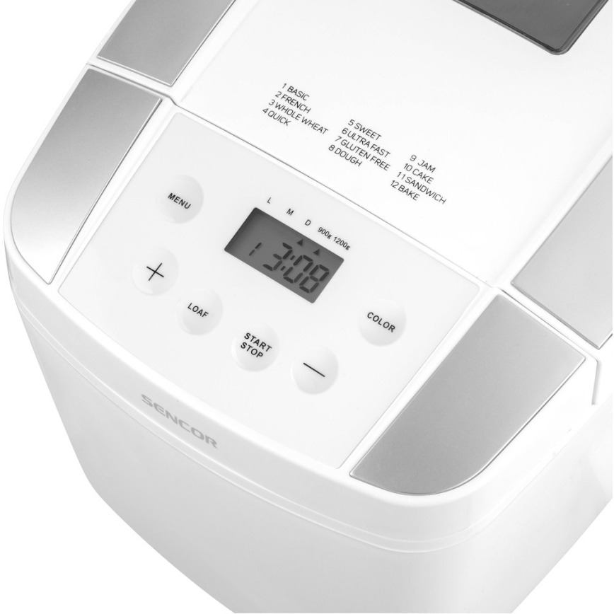 Sencor - Leipäkone kotiin LCD-näytöllä 800W/230V