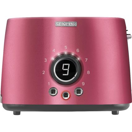 Sencor - Leivänpaahdin 1000W/230V, kahdella aukolla ja lämpötelineellä, vaaleanpunainen
