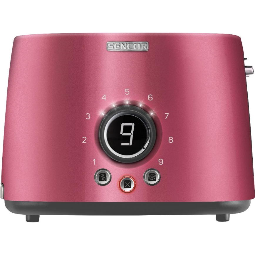 Sencor - Leivänpaahdin 1000W/230V, kahdella aukolla ja lämpötelineellä, vaaleanpunainen