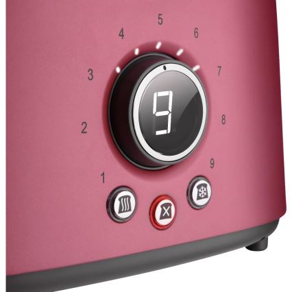 Sencor - Leivänpaahdin 1000W/230V, kahdella aukolla ja lämpötelineellä, vaaleanpunainen