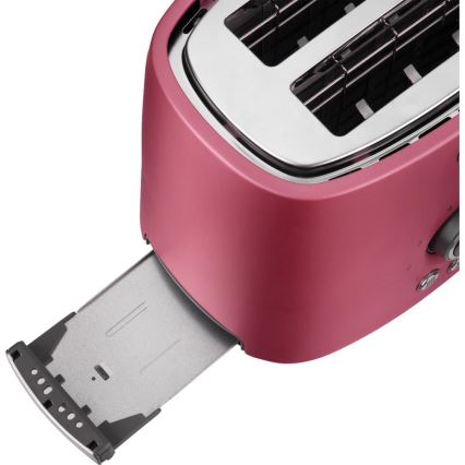 Sencor - Leivänpaahdin 1000W/230V, kahdella aukolla ja lämpötelineellä, vaaleanpunainen