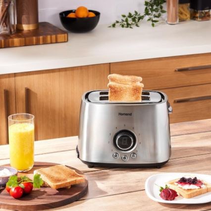 Sencor - Leivänpaahdin kaksi reikää ja lämmittäjä 1000W/230V hopea
