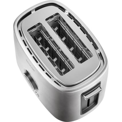 Sencor - Leivänpaahdin kaksi reikää ja lämmittäjä 1000W/230V hopea