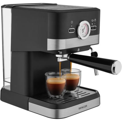 Sencor - Lever kahvinkeitin espresso 1050W/230V musta/mattakromi