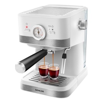 Sencor - Lever kahvinkeitin espresso 1050W/230V valkoinen/mattakromi