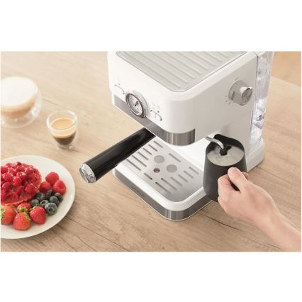 Sencor - Lever kahvinkeitin espresso 1050W/230V valkoinen/mattakromi