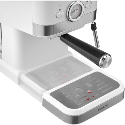 Sencor - Lever kahvinkeitin espresso 1050W/230V valkoinen/mattakromi
