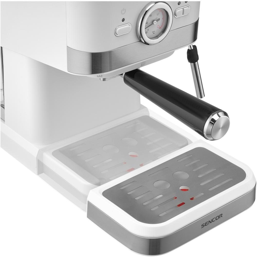 Sencor - Lever kahvinkeitin espresso 1050W/230V valkoinen/mattakromi