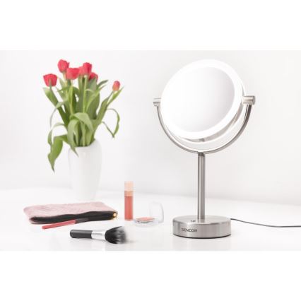 Sencor - Meikkipeili LED-taustavalolla LED/5W/230V ruostumaton