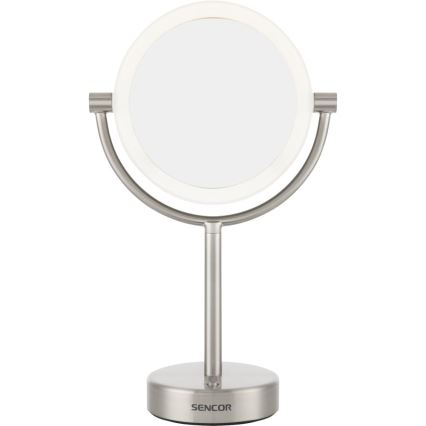 Sencor - Meikkipeili LED-taustavalolla LED/5W/230V ruostumaton