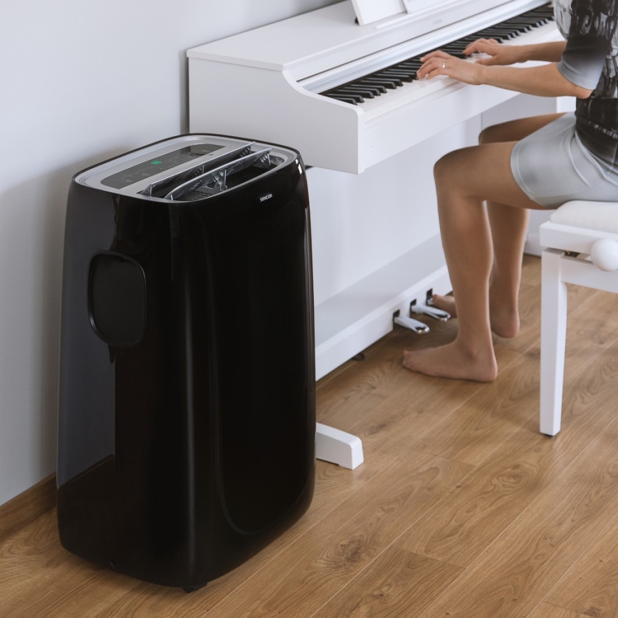 Sencor - Mobiili ilmastointilaite LED-näytöllä 3in1 1000W/230V 9000 BTU musta + kaukosäädin