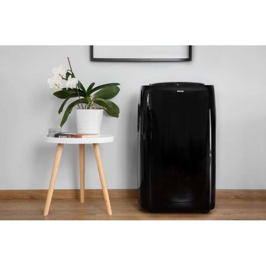 Sencor - Mobiili ilmastointilaite LED-näytöllä 3in1 1000W/230V 9000 BTU musta + kaukosäädin
