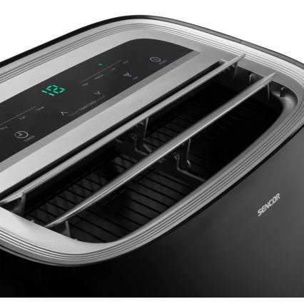 Sencor - Mobiili ilmastointilaite LED-näytöllä 3in1 1000W/230V 9000 BTU musta + kaukosäädin
