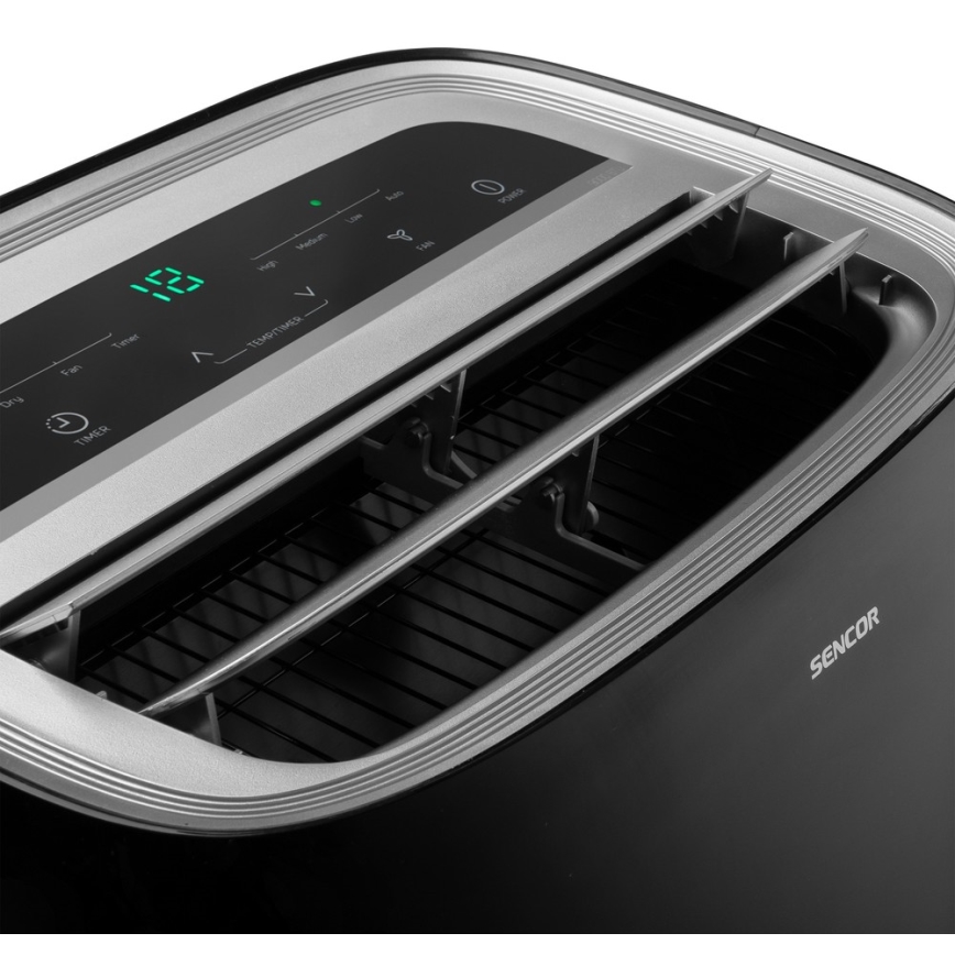 Sencor - Mobiili ilmastointilaite LED-näytöllä 3in1 1000W/230V 9000 BTU musta + kaukosäädin