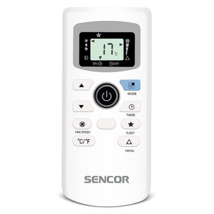 Sencor - Mobiili ilmastointilaite LED-näytöllä 3in1 1000W/230V 9000 BTU musta + kaukosäädin
