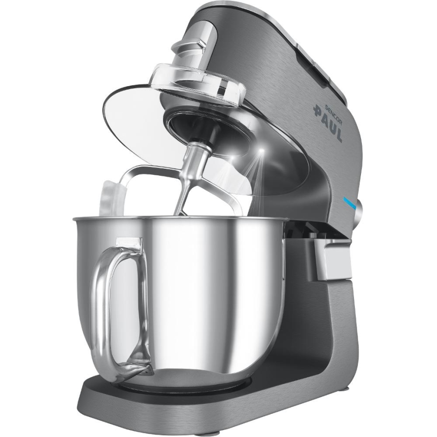 Sencor - Monikäyttöinen keittiörobotti ruostumattomasta teräksestä valmistetun kulhon kanssa 1500W/230V mattakromi