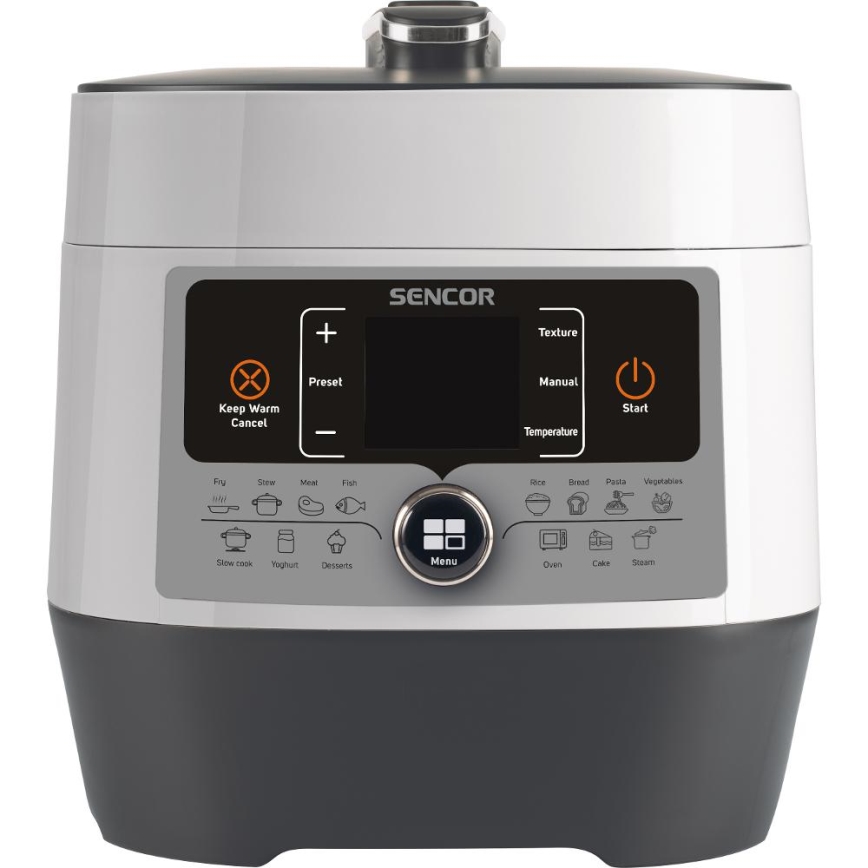 Sencor - Monitoiminen sähköinen painekattila 5,5 l 1000W/230V valkoinen/musta