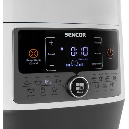 Sencor - Monitoiminen sähköinen painekattila 5,5 l 1000W/230V valkoinen/musta