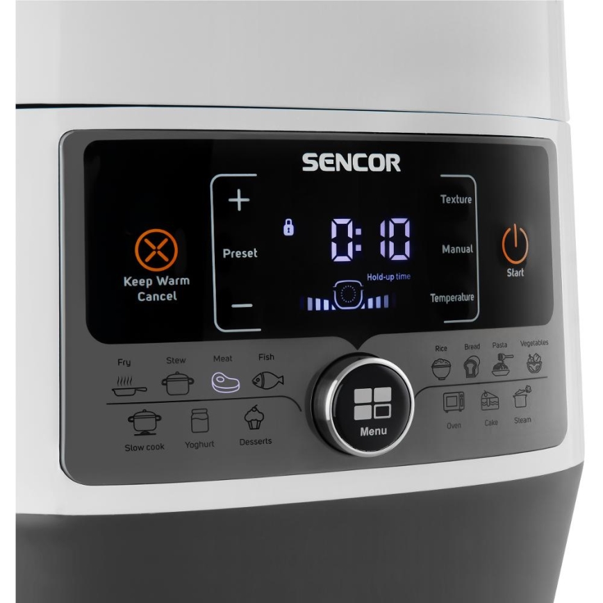 Sencor - Monitoiminen sähköinen painekattila 5,5 l 1000W/230V valkoinen/musta