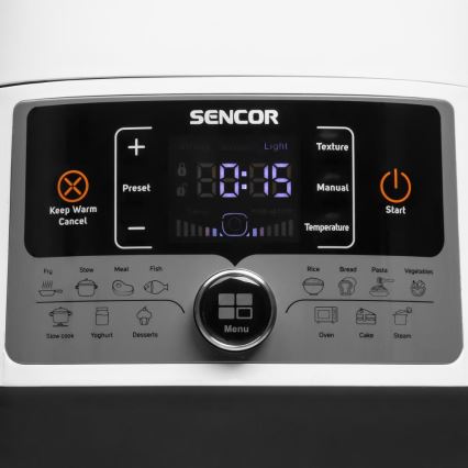 Sencor - Monitoiminen sähköinen painekattila 5,5 l 1000W/230V valkoinen/musta