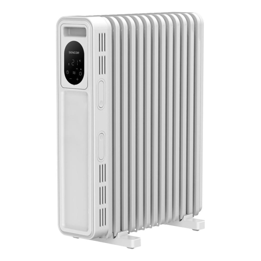 Sencor - Öljytäytteinen 13-osainen lämmityspatteri 1000/2500W/230V valkoinen + kaukosäädin