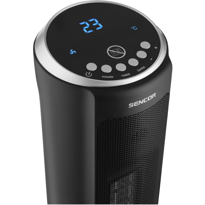 Sencor - Tuuletin keraamisella lämmityselementillä 1300/2200W/230V musta + kaukosäädin