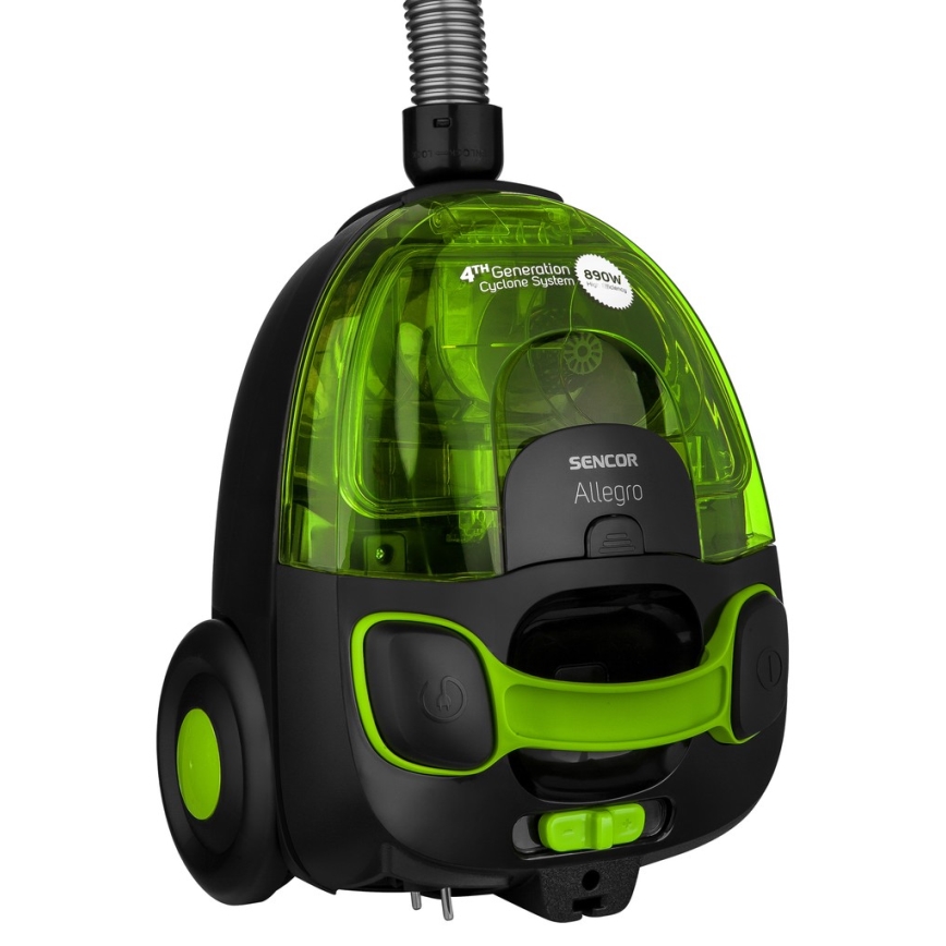 Sencor - Pussiton pölynimuri 1,5 l 890W/230V vihreä/musta