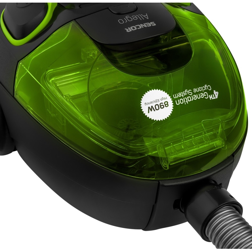 Sencor - Pussiton pölynimuri 1,5 l 890W/230V vihreä/musta