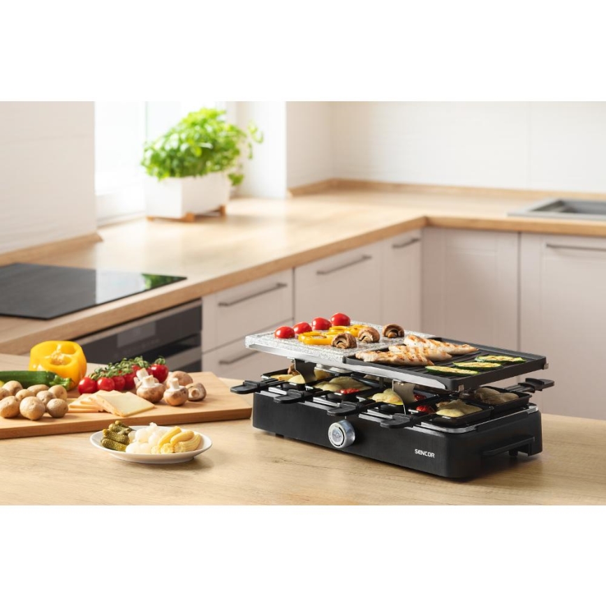 Sencor - Raclette grill lisävarusteiden kanssa 1400W/230V