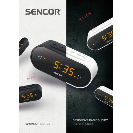 Sencor - Radioherätyskello LED-näytöllä ja projektorilla 5W/230V valkoinen