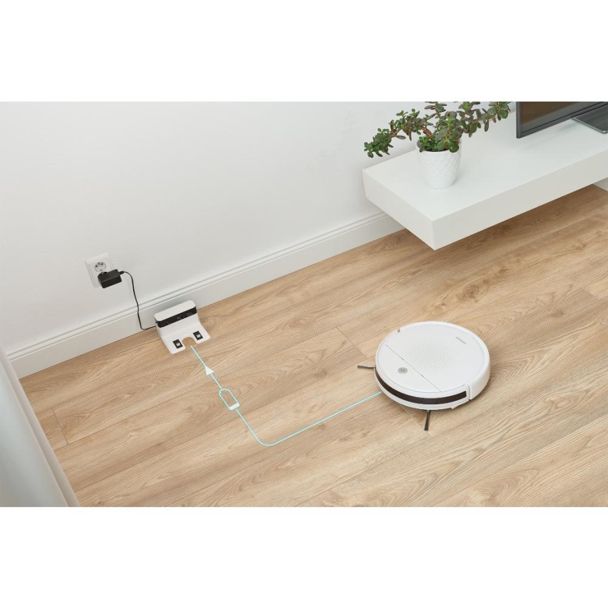 Sencor - Robotti-imuri mopilla 2in1 18W/1500 mAh valkoinen + kauko-ohjaus