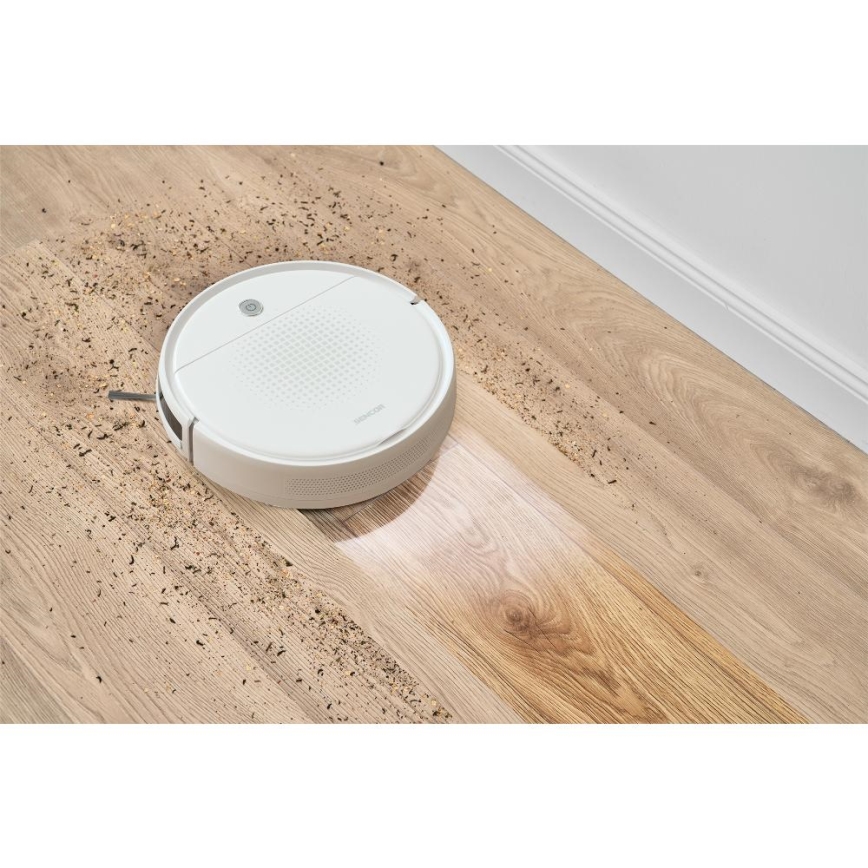 Sencor - Robotti-imuri mopilla 2in1 18W/1500 mAh valkoinen + kauko-ohjaus
