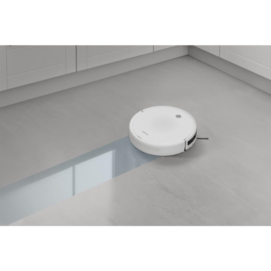 Sencor - Robotti-imuri mopilla 2in1 18W/1500 mAh valkoinen + kauko-ohjaus