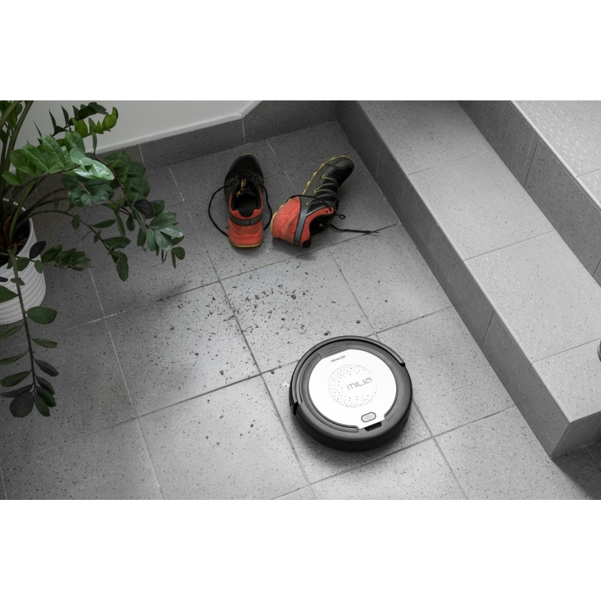 Sencor - Robottipölynimuri mopilla 2in1 15W/14,4V 1500 mAh musta