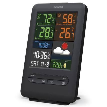 Sencor - Sääasema värillisellä LCD-näytöllä 5V/1xCR2032 + 2xAA