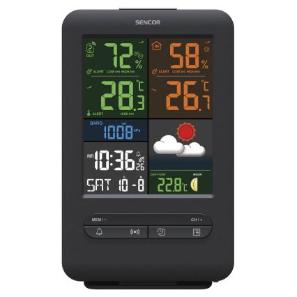 Sencor - Sääasema värillisellä LCD-näytöllä 5V/1xCR2032 + 2xAA