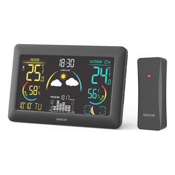 Sencor - Sääasema värillisellä LCD-näytöllä ja Herätyskello 3xAA