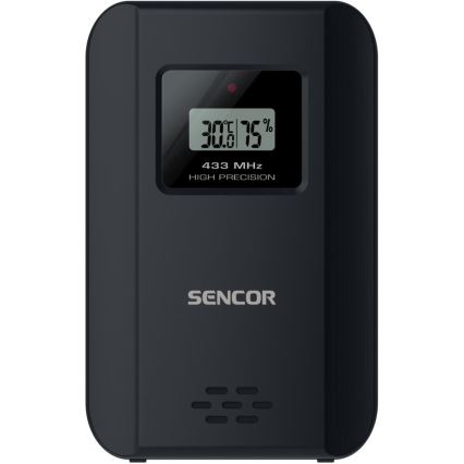 Sencor - Sääasema värillisellä LCD-näytöllä ja Herätyskello 3xAAA + 2x AA musta