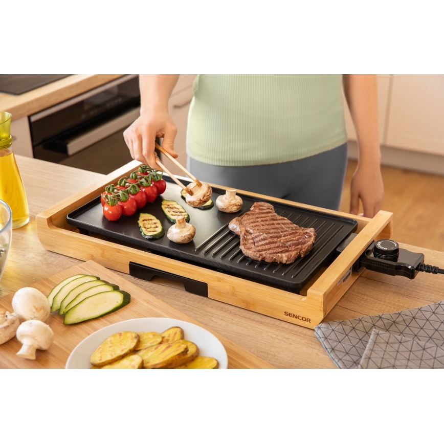 Sencor -  Sähkögrilli pöydälle 1800W/230V bambu