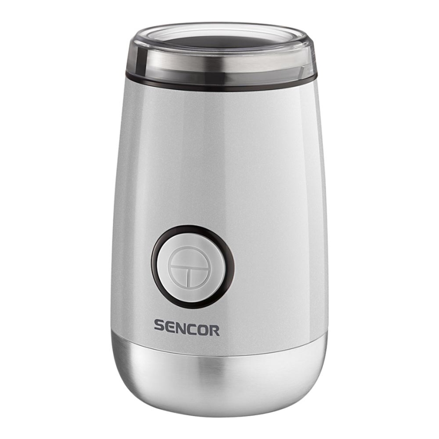 Sencor - Sähköinen kahvipapumylly 60 g 150W/230V valkoinen/mattakromi