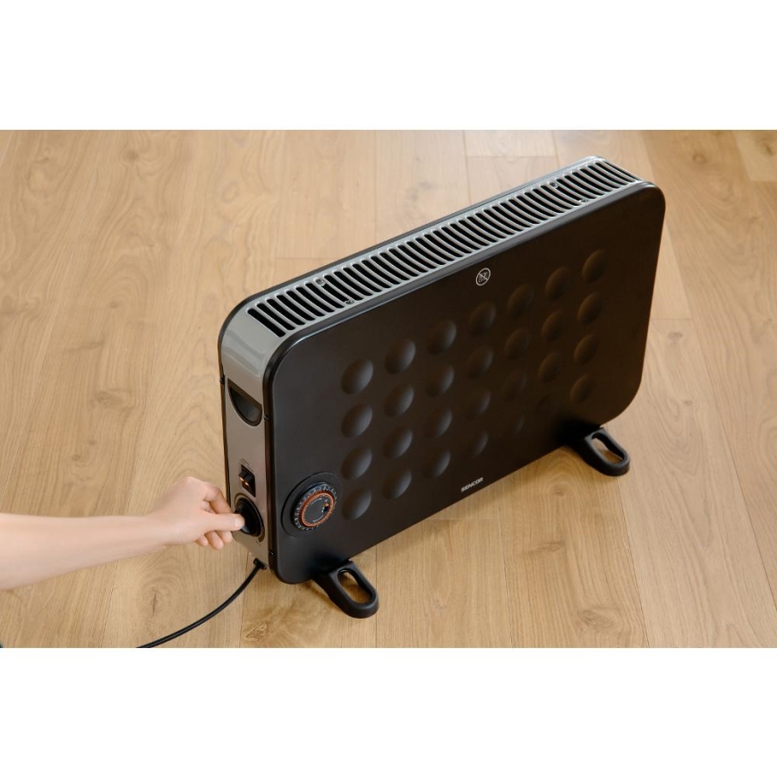Sencor - Sähköinen konvektorilämmitin 750/1250/2000W/230V termostaatti IP24 musta
