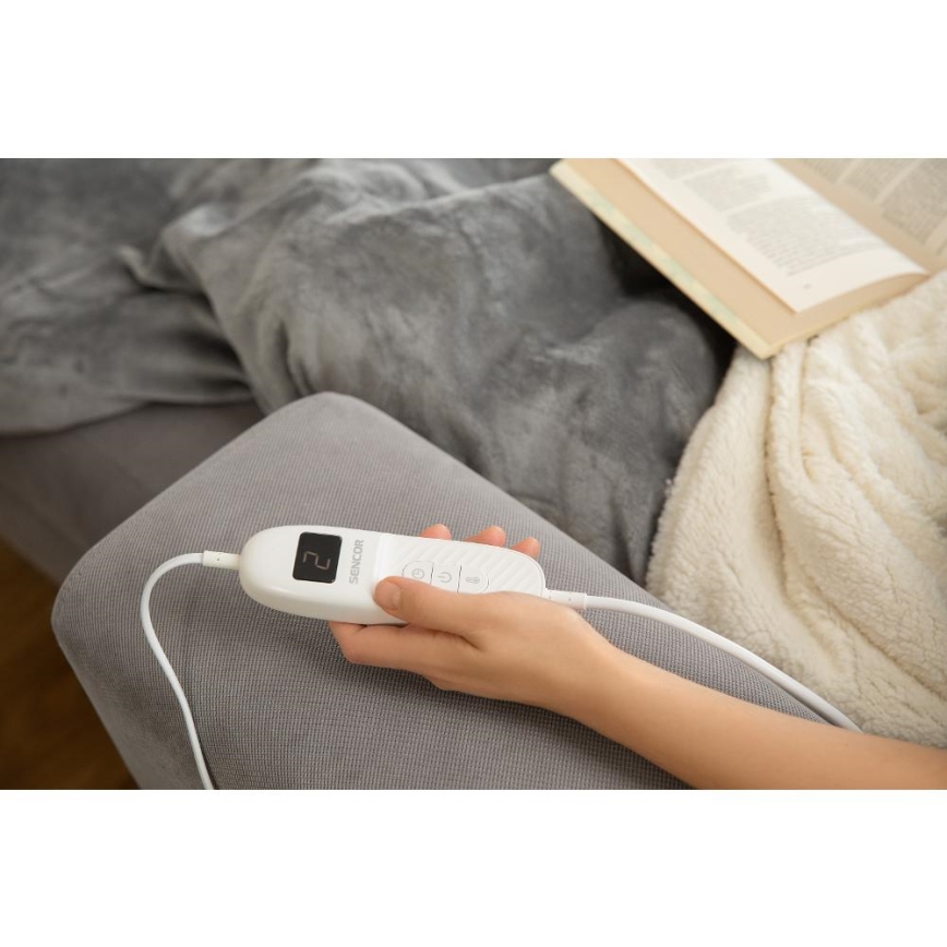 Sencor - Sähköinen lämpöpeitto 160W/230V 180x130 cm harmaa