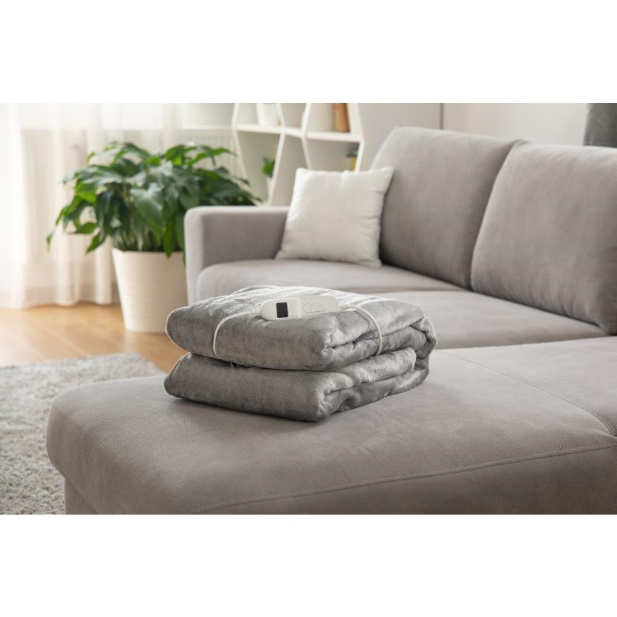 Sencor - Sähköinen lämpöpeitto 160W/230V 180x130 cm harmaa