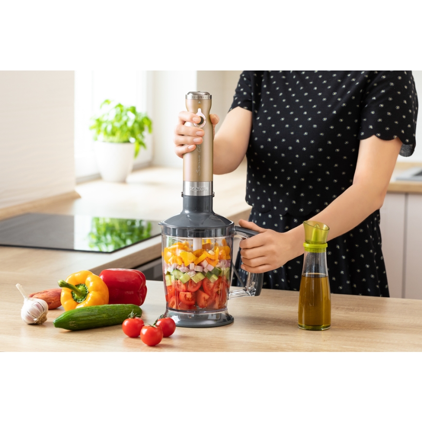 Sencor - sauvasekoitin 4in1 1200W/230V ruostumaton teräs/kulta