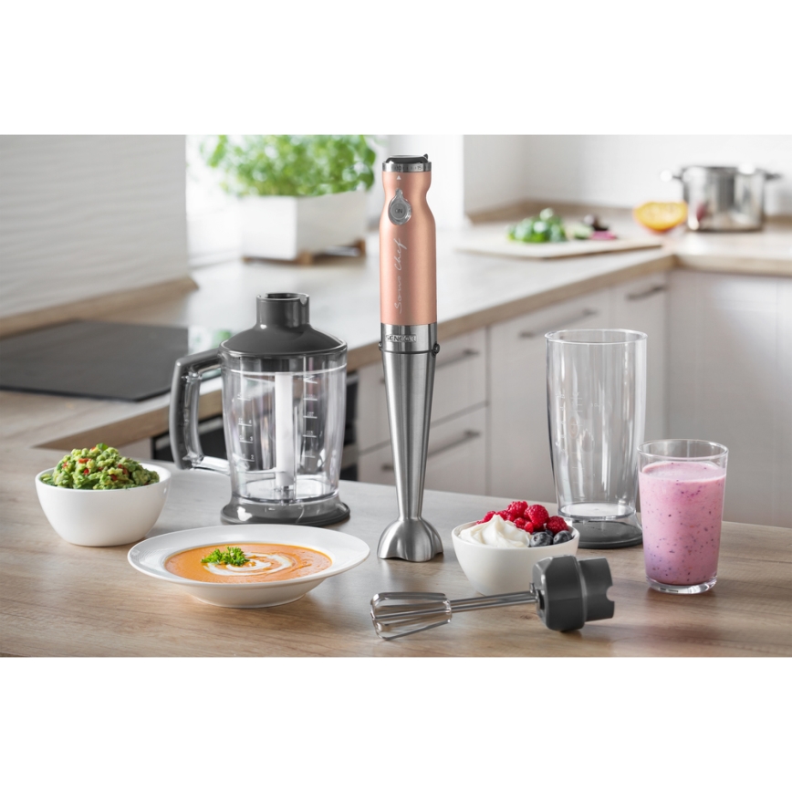 Sencor - sauvasekoitin 4in1 1200W/230V ruostumaton teräs/kupari