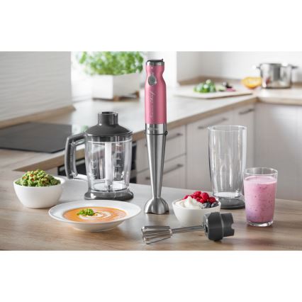Sencor - sauvasekoitin 4in1 1200W/230V ruostumaton teräs/vaaleanpunainen