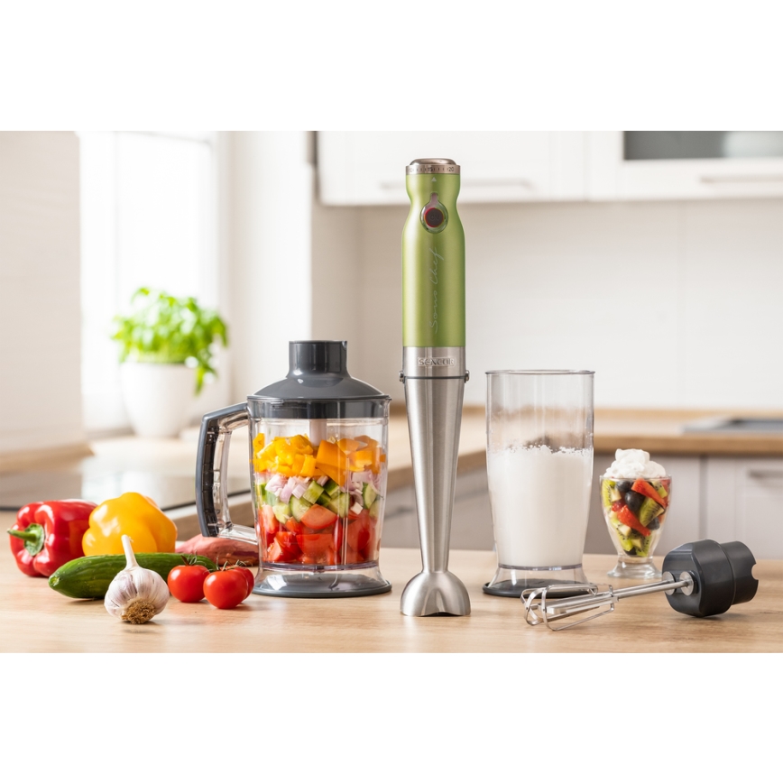 Sencor - sauvasekoitin 4in1 1200W/230V ruostumaton teräs/vihreä
