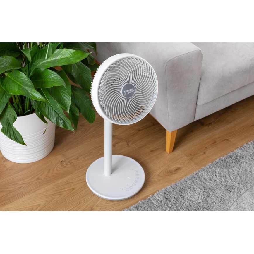 Sencor - Seisova tuuletin 3D UltraSilent 26W/230V valkoinen + kauko-ohjaus