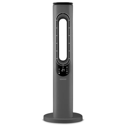 Sencor - Terätön pylväsmallinen keraaminen puhallinlämmitin 1200/2000W/230V antrasiitti + kaukosäädin