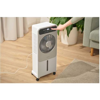 Sencor - Siirrettävä ilmanjäähdytin 28W/230V harmaa + kauko-ohjaus